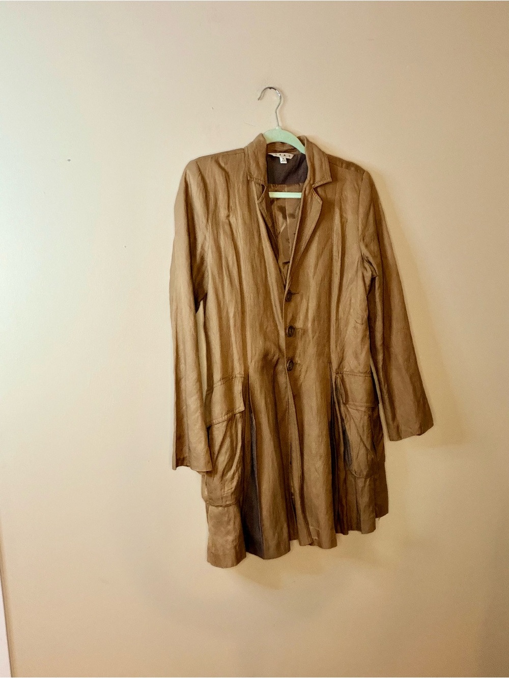 CAbi Brown cotton Long Teddy Jacket
